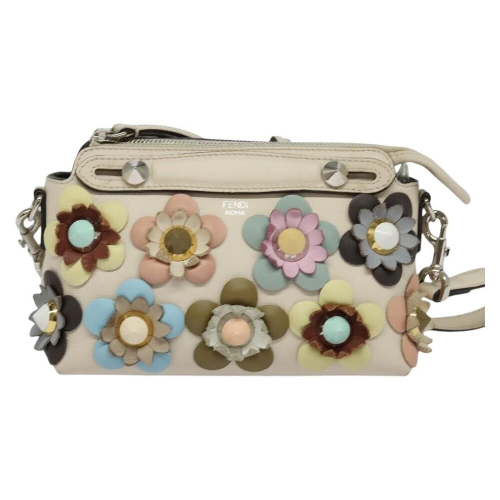 Fendi Leather By The Way Handbag Beige